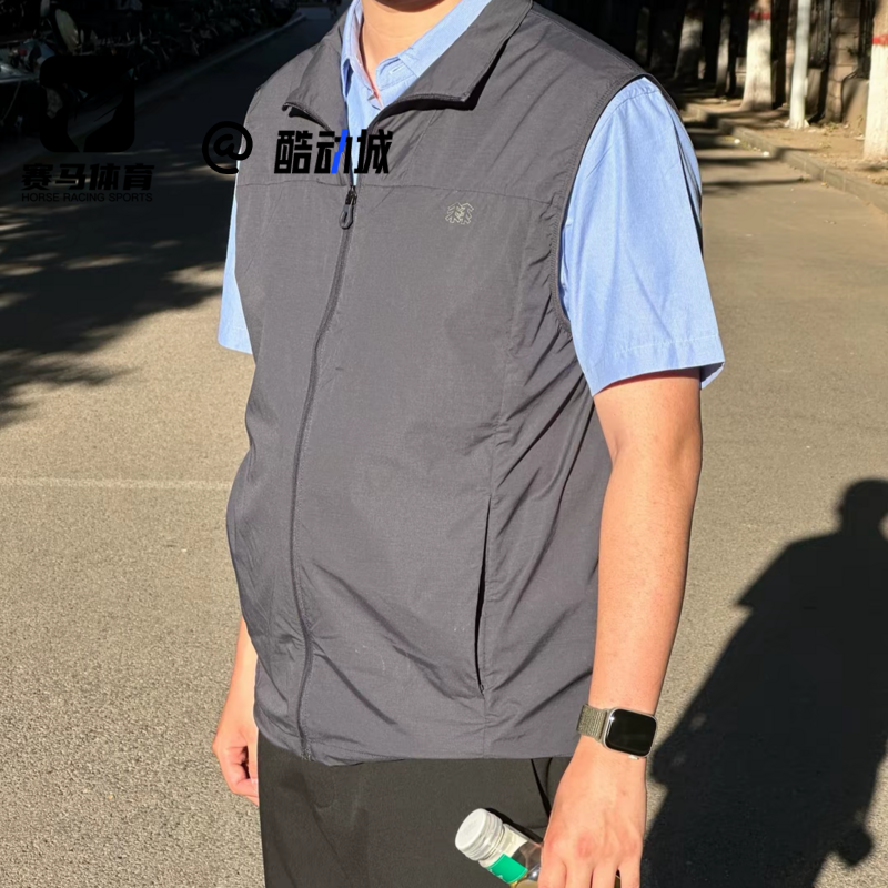 可隆海军蓝速干透气运动休闲马甲
