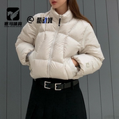 FILA斐乐FLOW down米白女子立领运动休闲保暖棉服FS2DJG4154F SAD