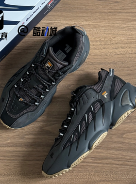 FILA斐乐ADE黑色男子舒适百搭增高低帮休闲跑步鞋T12M011108VDB