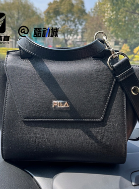 FILA斐乐 黑色女子时尚百搭通勤挎包手提斜挎包F13W211162F-BK