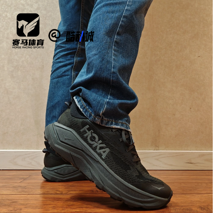 HOKA黑色男子户外越野跑步鞋