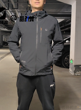 FILA斐乐 x BBC EARTH EXPLORER黑色男子防风夹克A11M437713FBK