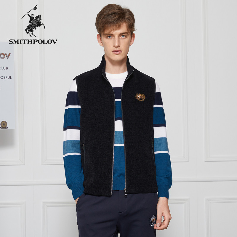 SMITHPOLOV斯密特保罗秋季马夹男士潮流立领2024新款休闲马甲外套,男装,常规马甲,淘宝优惠券,粉丝福利购,淘宝优惠卷