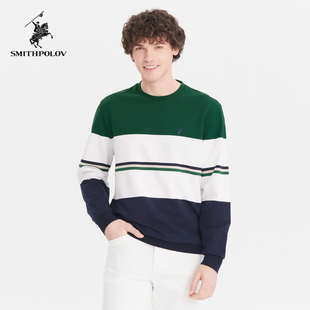 SMITHPOLOV斯密特保罗春季新款男装休闲圆领男士卫衣潮流时尚上装
