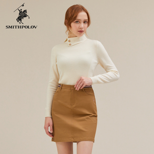 SMITHPOLOV斯密特保罗新款 羊毛衫 女100 纯羊毛设计感小众气质女装