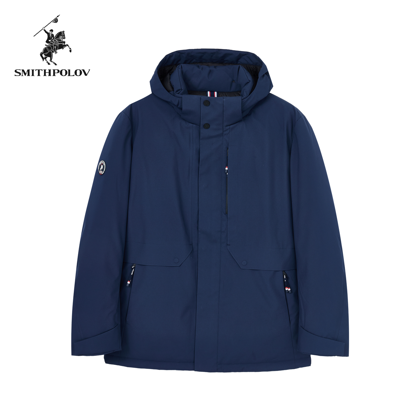 【商场同款】SMITHPOLOV斯密特保罗男士冬季新款连帽臂章厚羽绒服