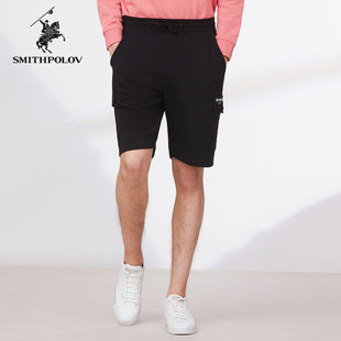SMITHPOLOV斯密特保罗夏季 男中裤 直筒宽松休闲五分裤 新多口袋短裤