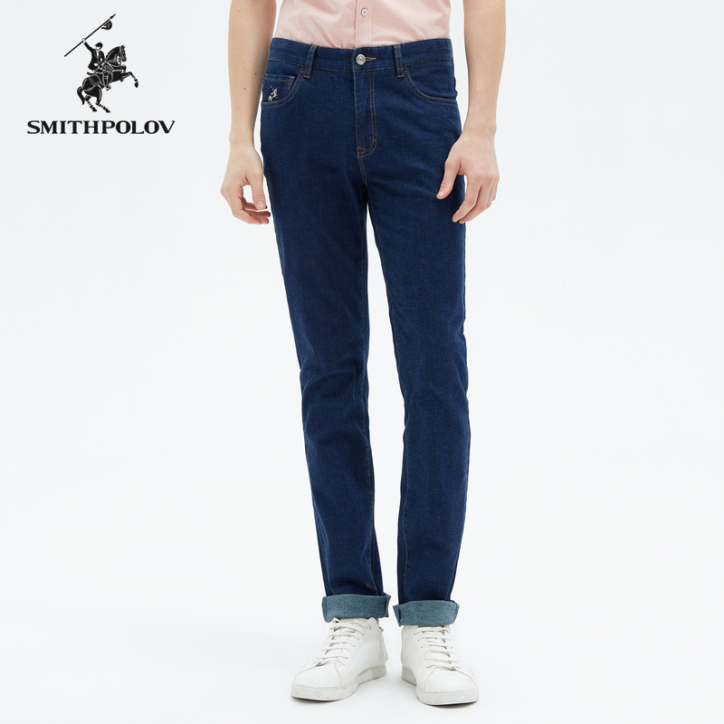 斯密特保罗深蓝色弹力牛仔裤