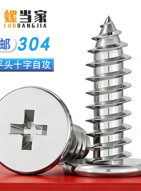 304不锈钢CA扁平头自攻螺丝钉大薄头子平头尖尾十字M2M3M4M5-M6
