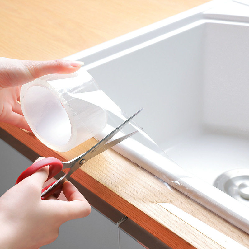 厨房水槽防水贴纸防霉防潮防油自粘水池美缝贴条台面挡水条
