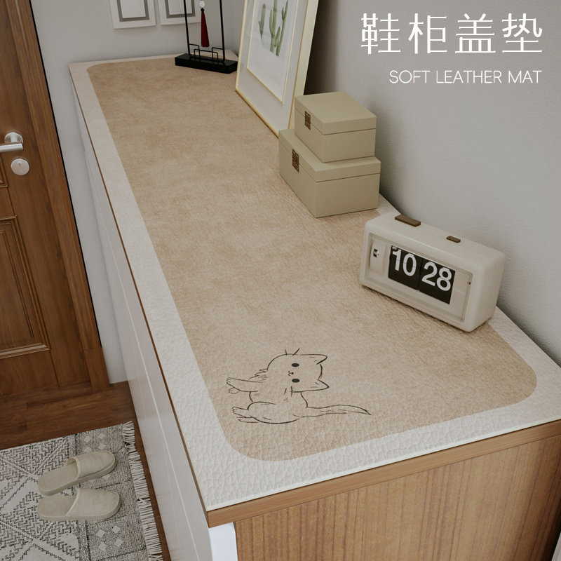 日式皮革防水防油免洗餐边柜桌垫图片