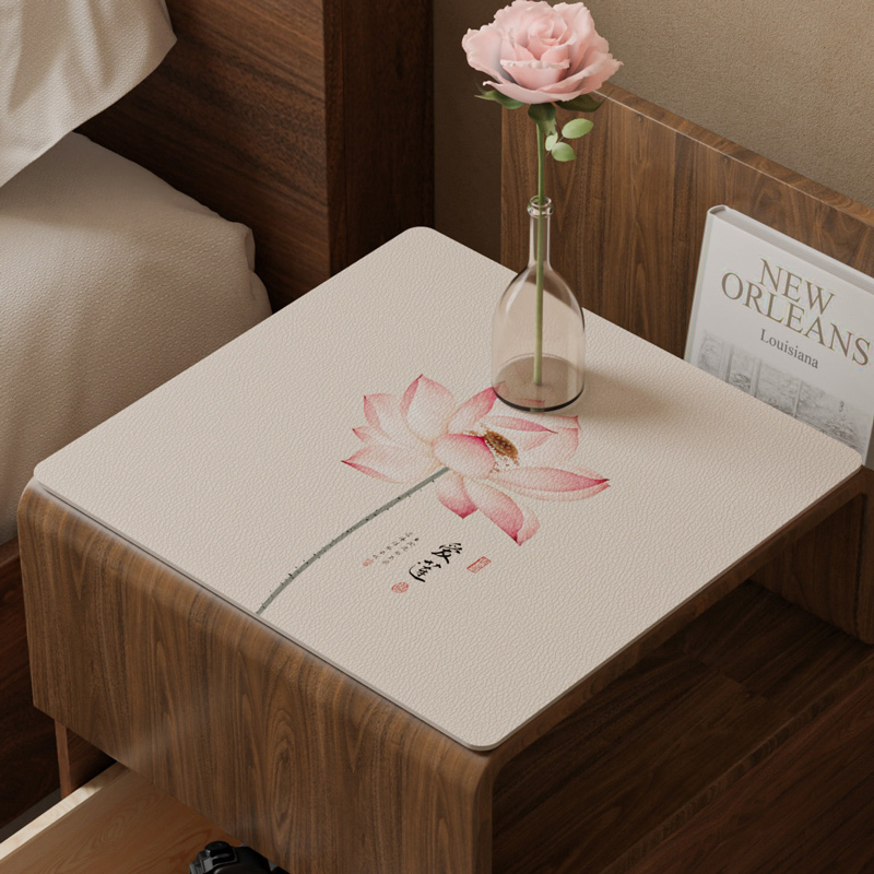 新中式皮革床头柜盖垫防水防尘