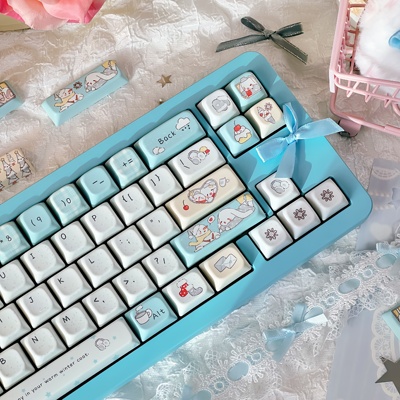 FKKeys雪兔迎冬键帽PBT机械键盘帽二次元五面热升华COA高度可爱