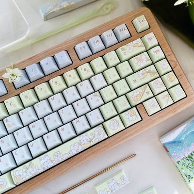 FKKeys雪之花韵主题键帽PBT热升华客制化机械键盘帽国风古风键帽