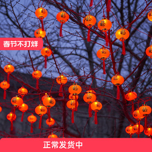 挂树上的红灯笼彩灯过新年装饰灯户外亮化院子氛围灯串太阳能灯笼