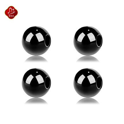 【大孔径】天然7A级黑玛瑙散珠配饰DIY手工编手链尾珠转运珠手串