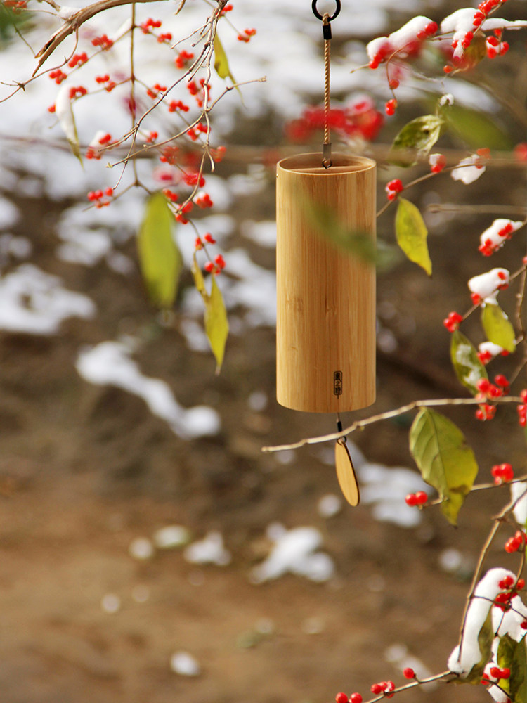 四季风铃冥想木竹铃铛日式阳台挂饰庭院好听铃声创意实用生日礼物