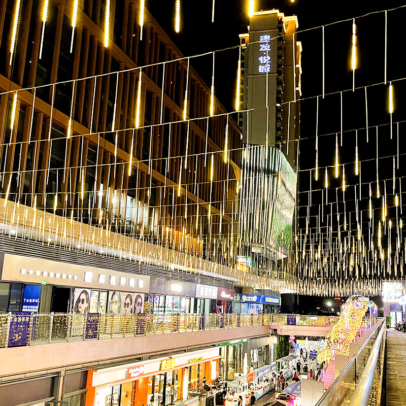 流星雨挂树太阳能彩灯闪灯串灯