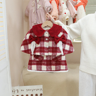 婴儿女宝宝衣服婴幼童套装冬季过年拜年服幼儿加厚夹棉冬款两件套