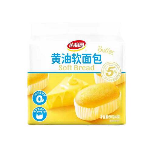 [十足]达利园黄油软面包80g早餐小面包独立包装蛋糕零食品