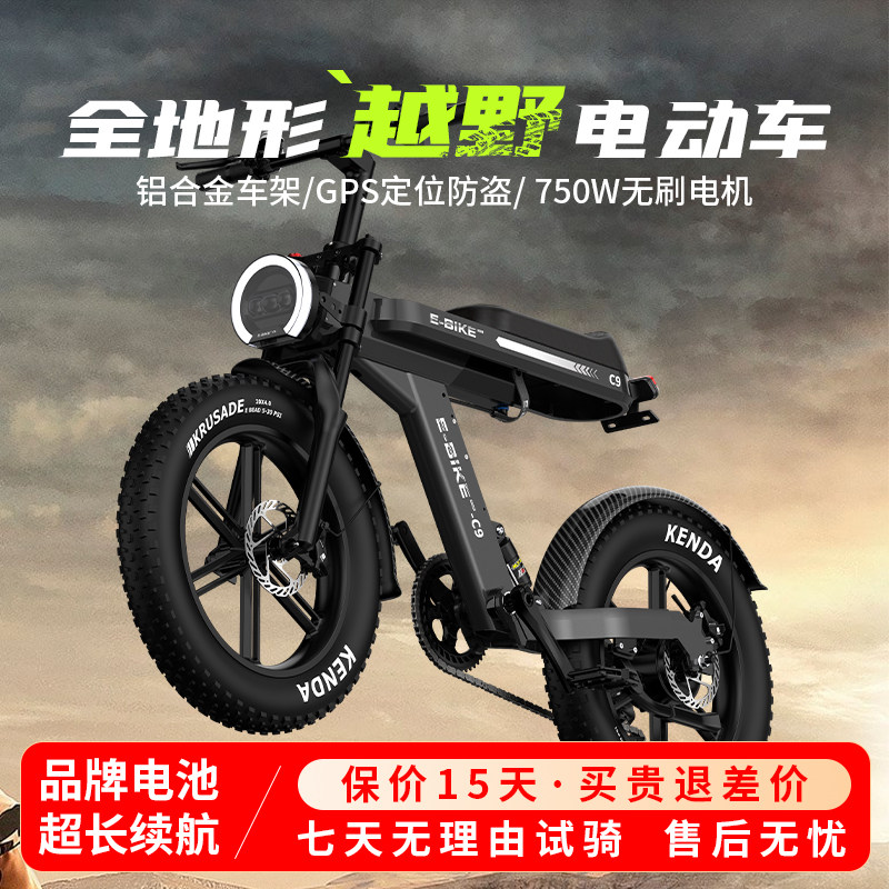 电动全地形越野助力自行车锂电池变速20寸轮胎代步电瓶沙滩摩托车
