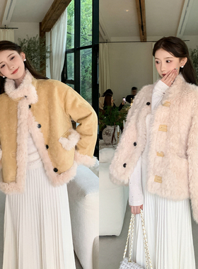 SHAOER【贝加尔畔】韩版宽松百搭正反两穿毛毛外套女S725Z20185