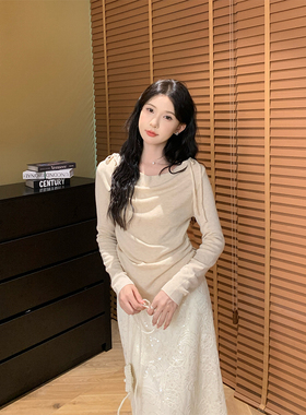 SAHOER【烟波玉】秋季新品修身时尚蝴蝶结毛织打底女 S725Z15462