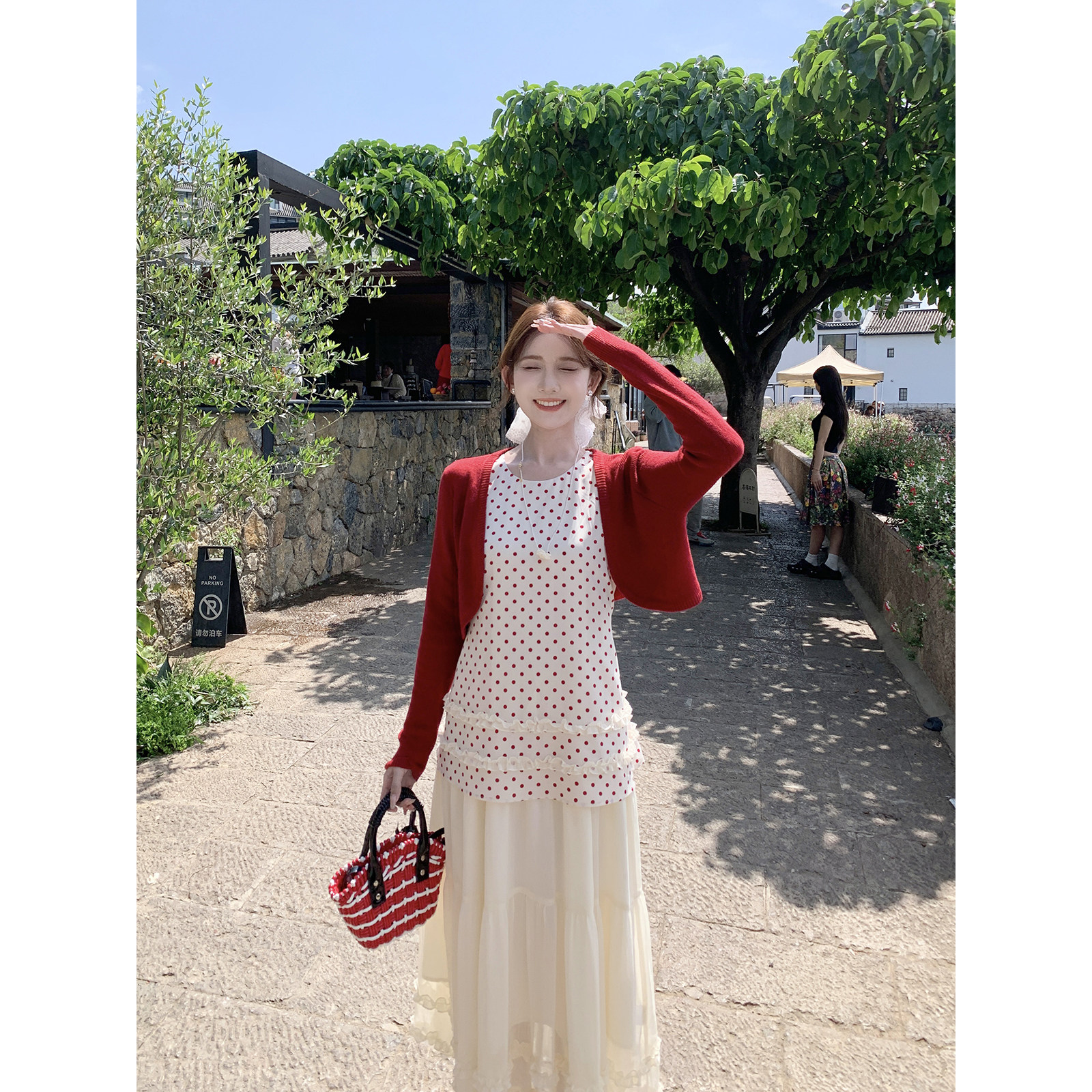 SHAOER【小红衫】春夏短款落肩百搭软糯针织开衫 S726Z05405