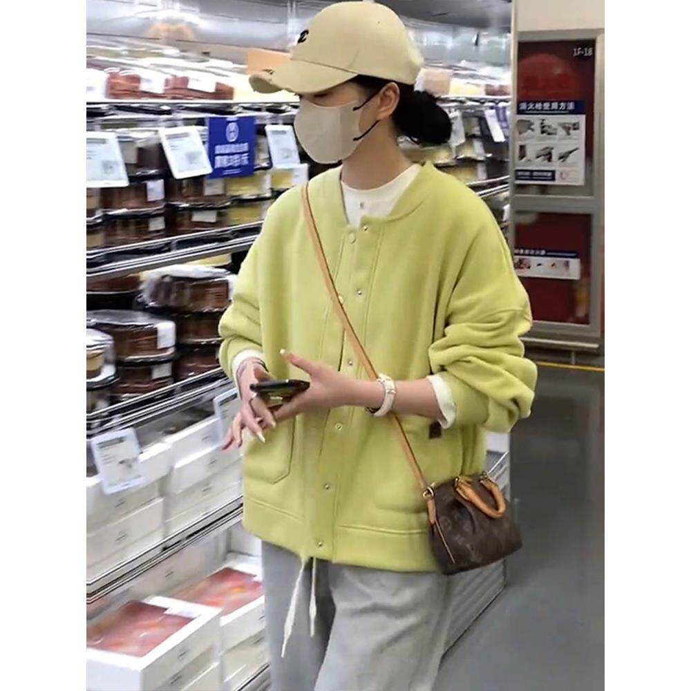 ROUMIKL韩版小个子宽松长袖卫衣外套女装秋季新款慵懒风高腰束脚