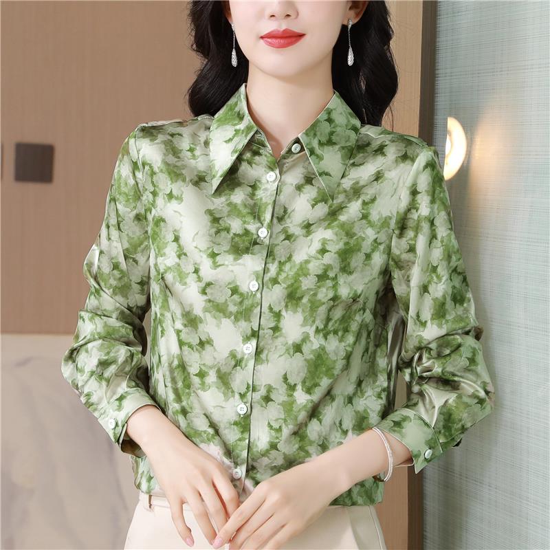 ROUMIKL重磅高端上衣女士早春季夏广东普宁大牌洋气碎花衬衫