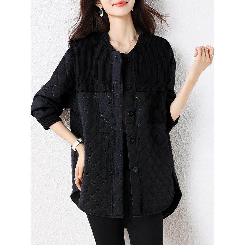 ROUMIKL轻薄款拼接夹外套女秋冬款品牌大码女装广州十三行妈妈休