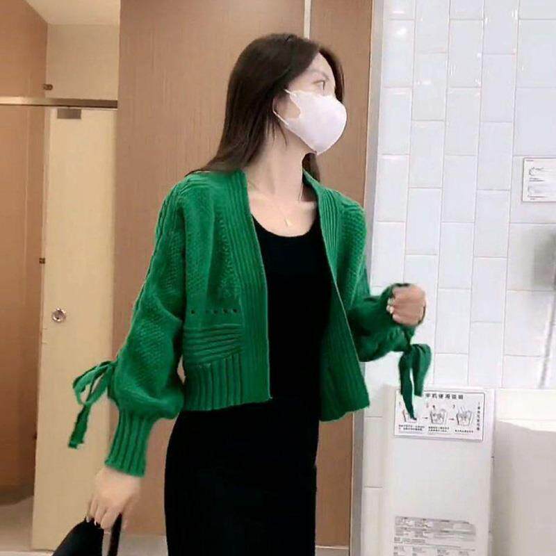 ROUMIKL韩系慵懒风软糯毛衣外套女秋冬设计感小众宽松显瘦针织开