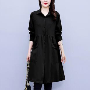 ROUMIKL薄款杭州意法风衣女款春秋冬大码胖mm爆款今年流行高端中