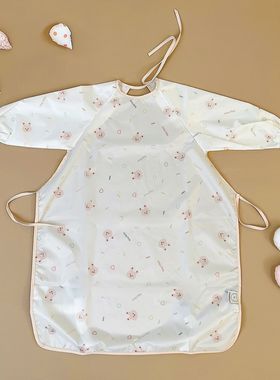 JulyMoly宝宝罩衣全身一体式反穿衣儿童吃饭防水防脏婴儿饭兜