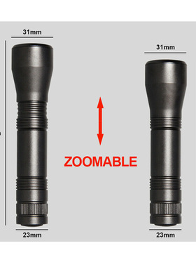 led紫外线手电筒光炬可放大 UV Flashlight 变焦紫光手电筒黑光灯