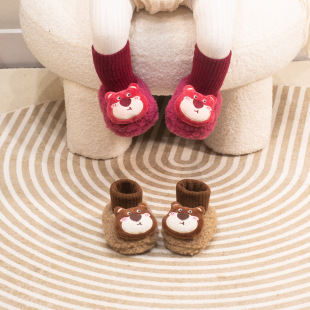 鞋 袜鞋 套熊宝宝鞋 加绒卡通棉鞋 子加厚婴儿学步鞋 2023年秋冬新款