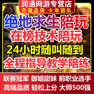 绝地求生陪玩PUBG代练代肝通行证大神导盲竞KD奖牌快乐妹车