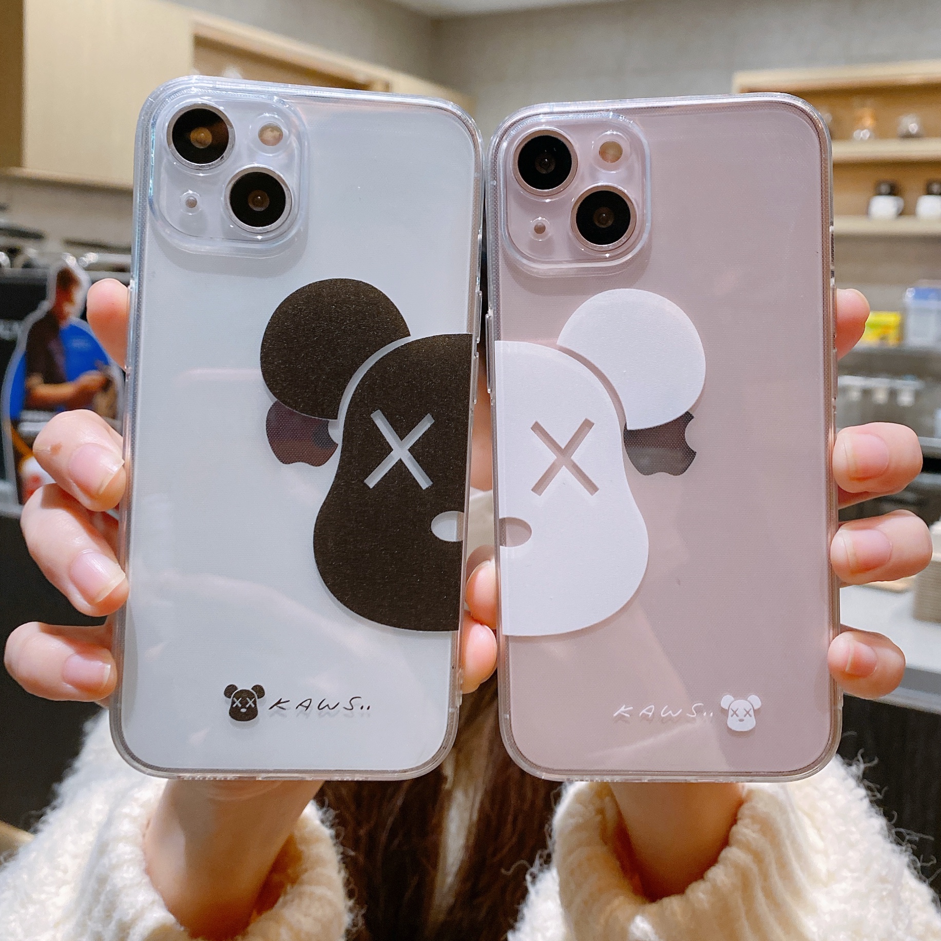 卡通潮牌kaws暴力熊适用苹果12pro手机壳iphone13mini透明硅胶8plus全包软6s/se2防摔情侣女15max男可爱16/xs