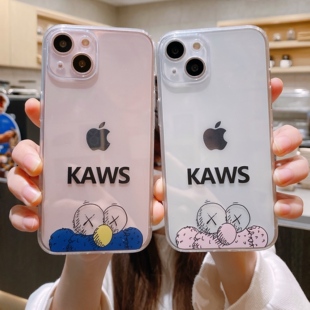 潮牌卡通kaws适用苹果15手机壳iPhone13promax全包透明xsmax防摔16情侣6splus防摔8p保护套女12mini软se3硅胶