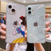 15软8plus 6s硅胶se3新款 创意7p防摔壳13pro 卡通可爱公主适用苹果12promax手机壳透明女13mini xsmax 16直边