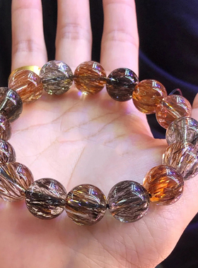 能量水晶黑金超七天然水晶手链