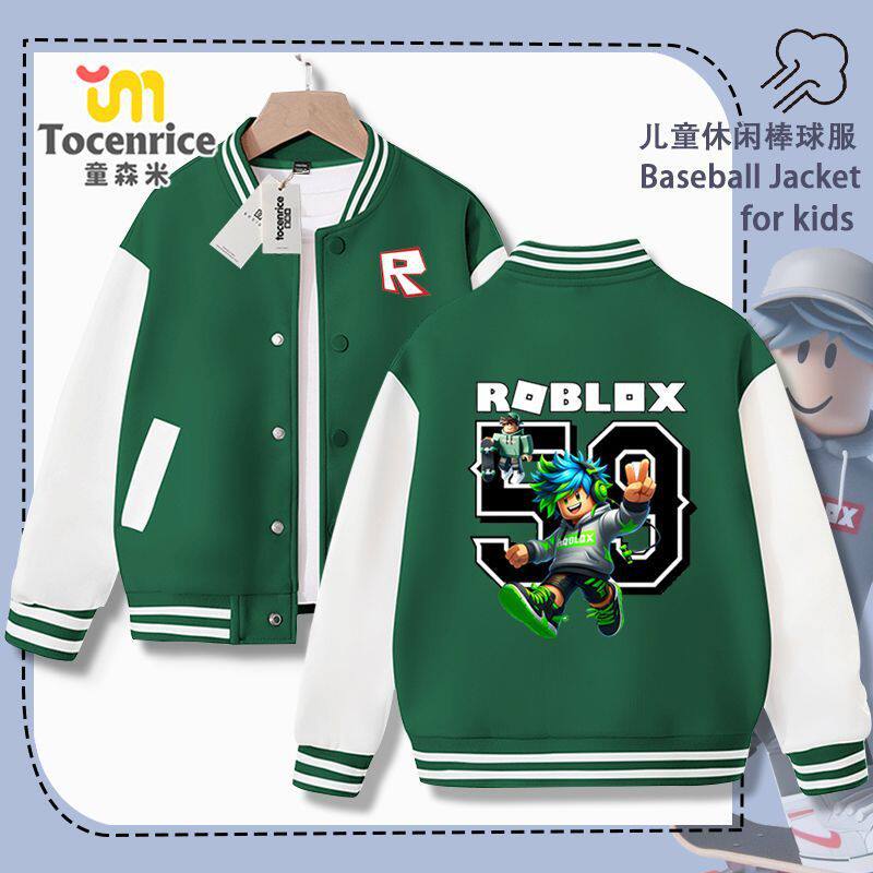 童装男童棒球服Roblox儿童外套学院卫衣运动春装中大童上衣潮
