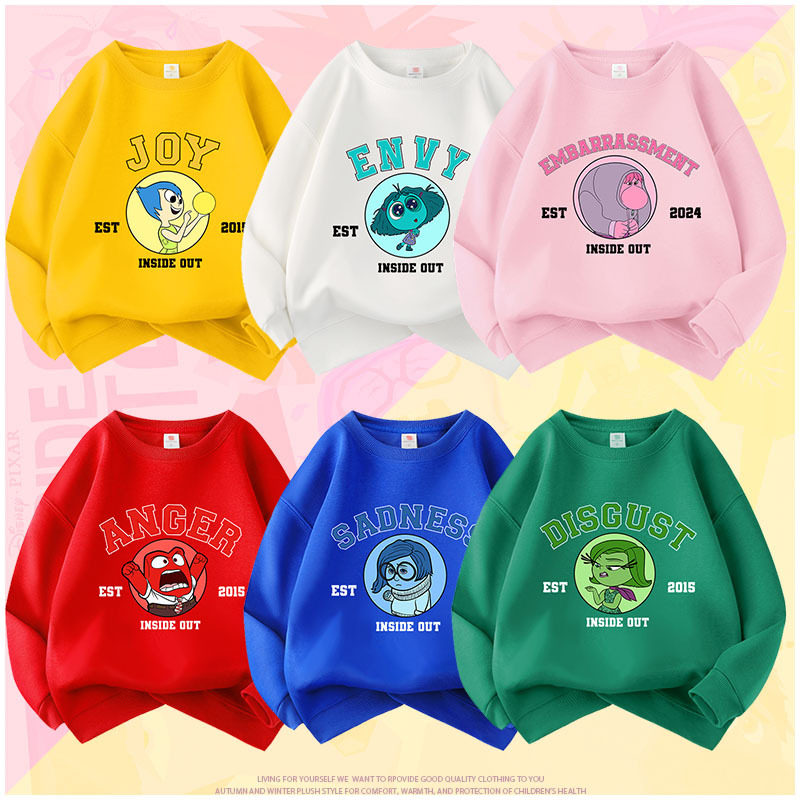 春秋季卡通动漫头脑特工队休闲圆领上衣新款百搭中小学生洋气卫衣