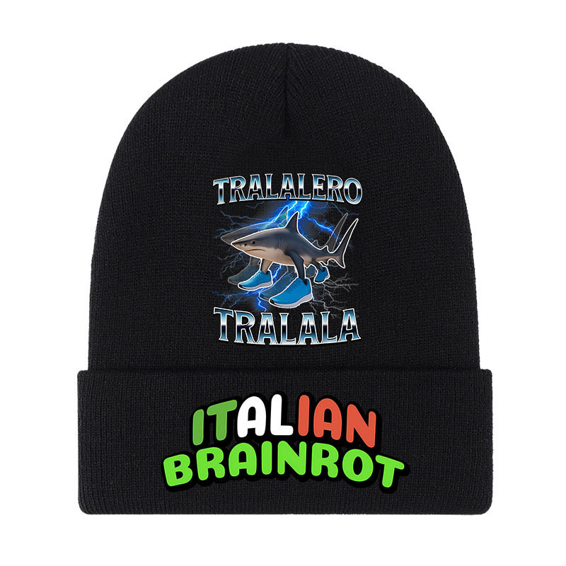 国外山海经TungTungTungSahur通通通木棍人男女儿童亲子针织帽子