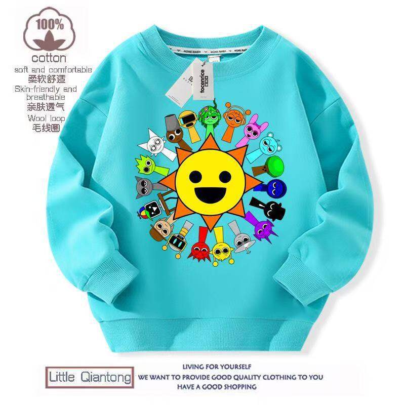 音乐节奏盒子衣服女童卫衣春款Sprunki新款儿童装男孩学生上衣ins