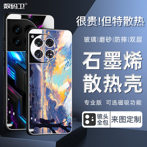 新款石墨烯散热壳一加13t12手机壳磁吸ACE5至尊版防摔ace3pro定制1+11全包镜头超薄磨砂玻璃保护套男女软硬壳