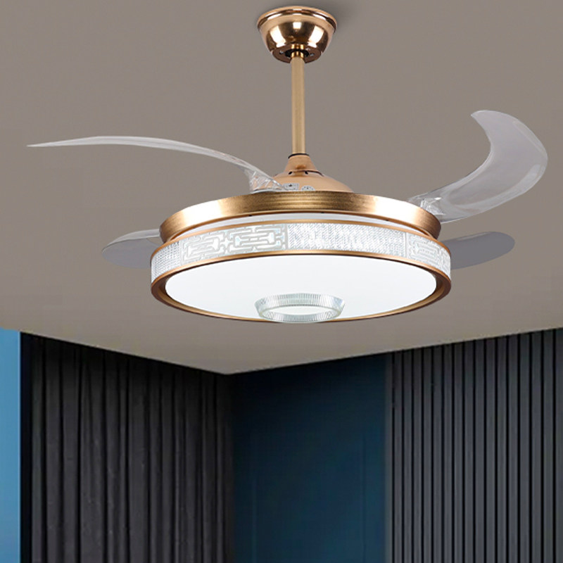 隐形风扇灯客厅灯带电风扇吊灯现代简约家用led卧室吊扇餐厅遥控