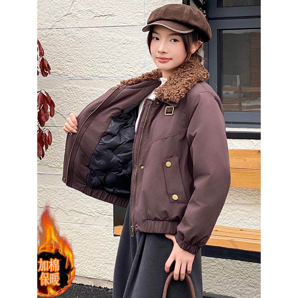 ROUMIKL时尚短款派克服女2025冬季新款洋气保暖百搭服袄外套潮
