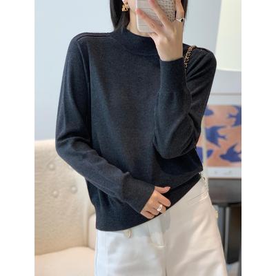 ROUMIKL轻奢高级感半高领针织衫女秋冬2025新款打底毛衣洋气内搭