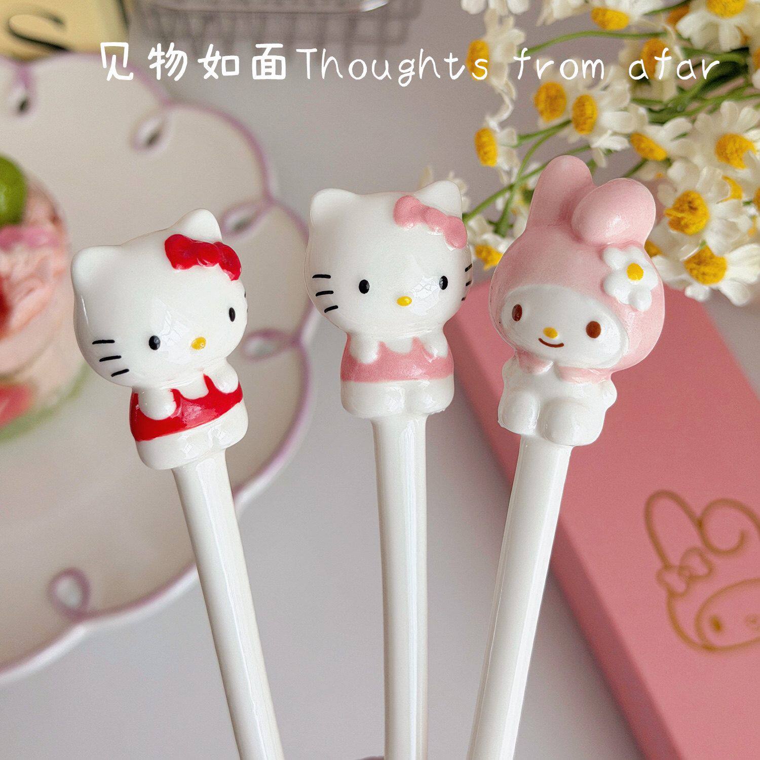 可爱少女卡通陶瓷长柄勺